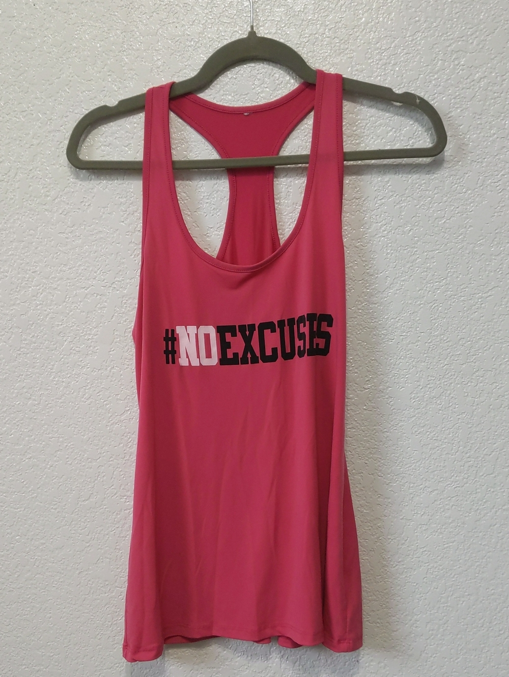 No Excuses Pink Racerback Tank Top